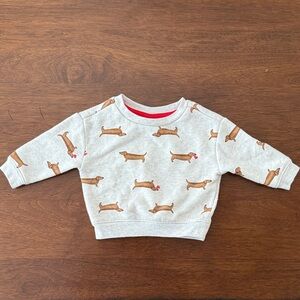 Old Navy Kids' Light Gray Valentine’s Day heart Dachshund Sweatshirt